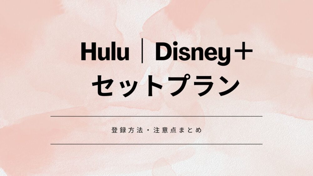 Hulu Disney + セットプラン　登録方法　注意点